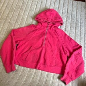 Lululemon Pink Scuba Oversized Half-Zip Hoodie Women's Large Athleisure Yoga
